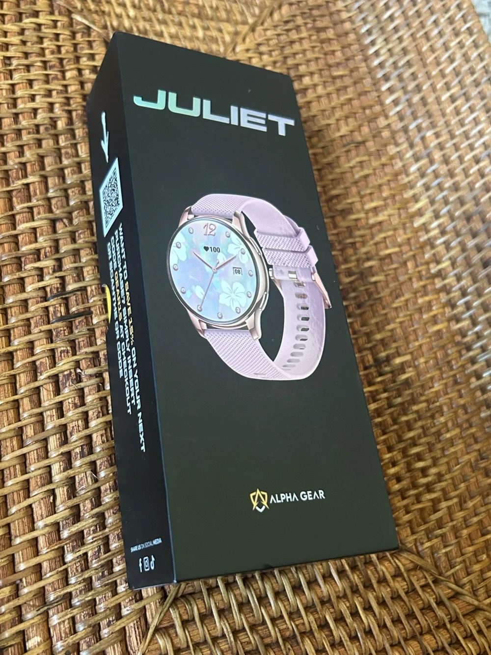 ALPHAGEAR Juliet Smartwatch Rose Gold Pink Band Bluetooth Calling NIB